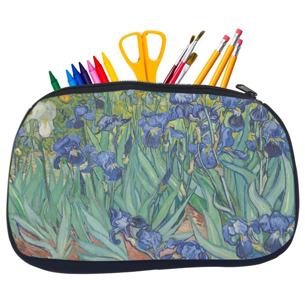 Custom Irises (Van Gogh) Neoprene Pencil Case - Medium
