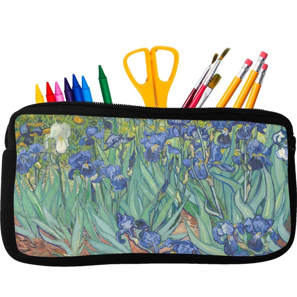 Custom Irises (Van Gogh) Neoprene Pencil Case - Small