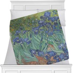 Irises (Van Gogh) Minky Blanket - Toddler / Throw - 60"x50" - Single Sided