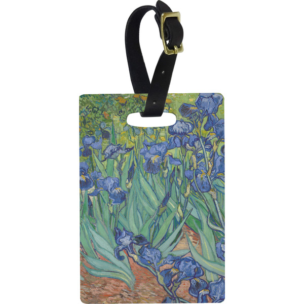 Custom Irises (Van Gogh) Plastic Luggage Tag - Rectangular