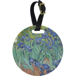 Irises (Van Gogh) Plastic Luggage Tag - Round