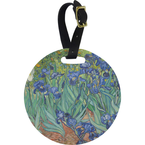 Custom Irises (Van Gogh) Plastic Luggage Tag - Round