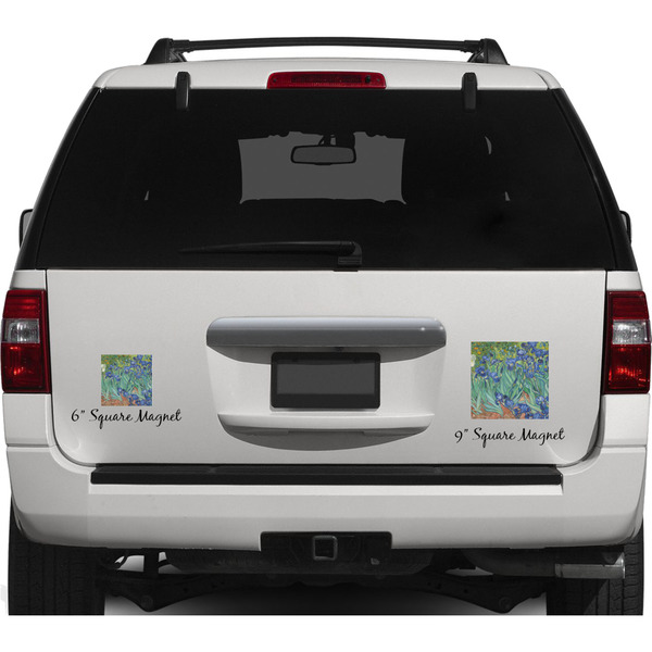 Irises (Van Gogh) Personalized Square Car Magnets on Ford Explorer