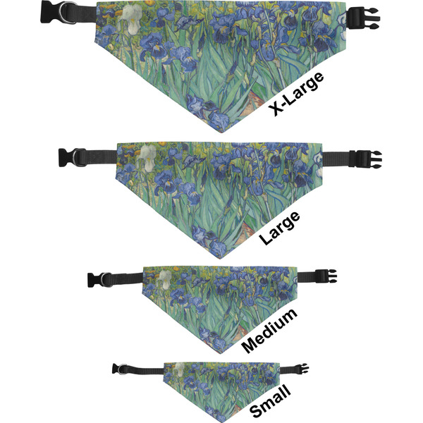 Irises (Van Gogh) Pet Bandana Sizes