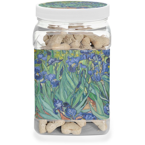 Custom Irises (Van Gogh) Dog Treat Jar