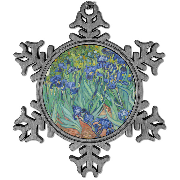 Custom Irises (Van Gogh) Vintage Snowflake Ornament