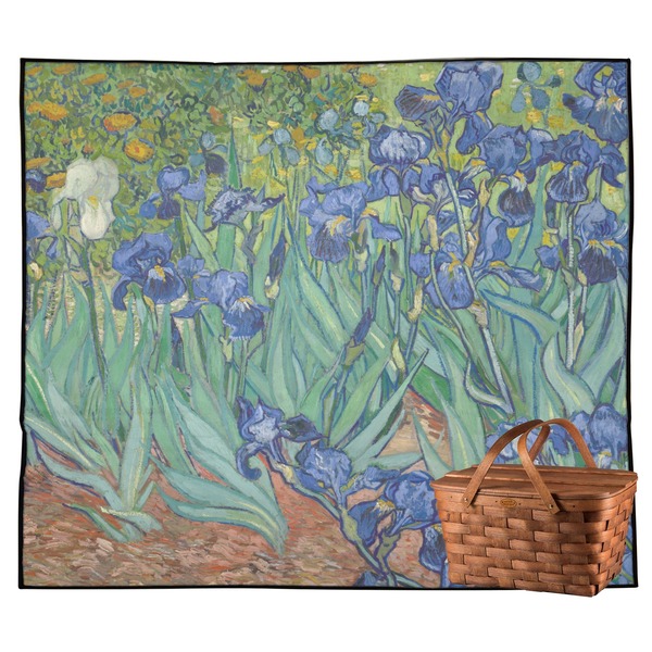 Custom Irises (Van Gogh) Outdoor Picnic Blanket