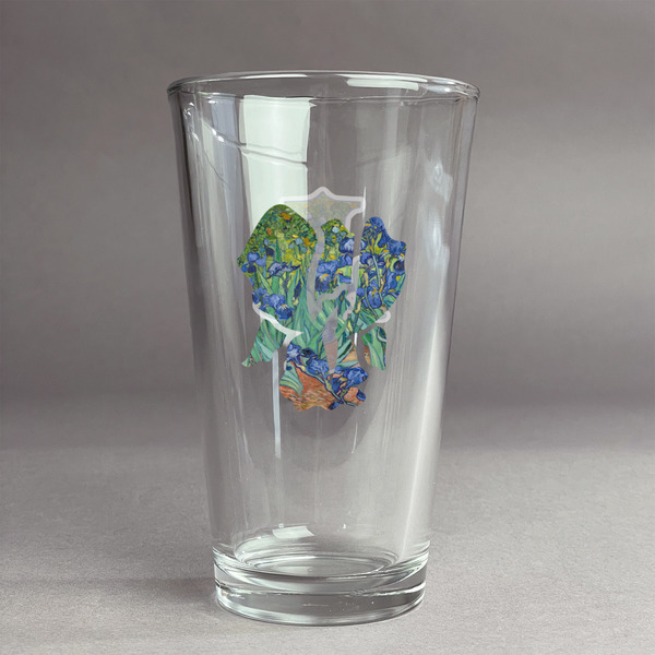 Custom Irises (Van Gogh) Pint Glass - Full Color Logo