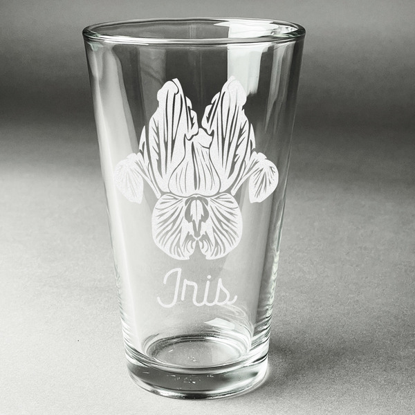 Custom Irises (Van Gogh) Pint Glass - Engraved