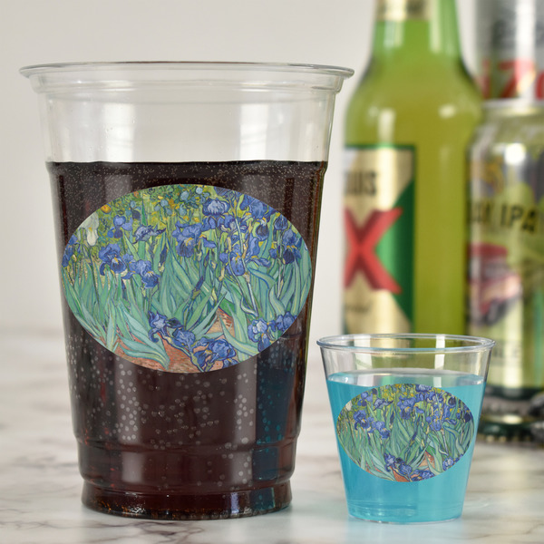 Irises (Van Gogh) Plastic Shot Glasses - In Context