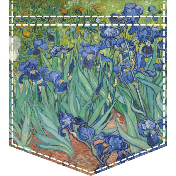 Custom Irises (Van Gogh) Iron On Faux Pocket
