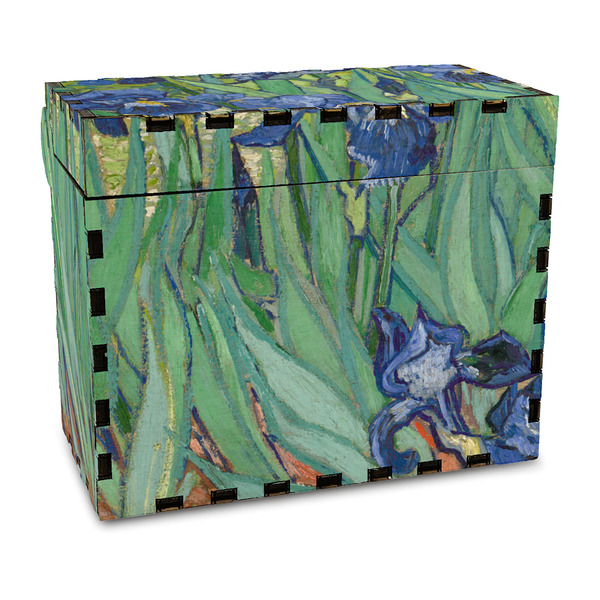Custom Irises (Van Gogh) Wood Recipe Box - Full Color Print