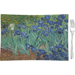 Irises (Van Gogh) Rectangular Glass Appetizer / Dessert Plate - Single or Set