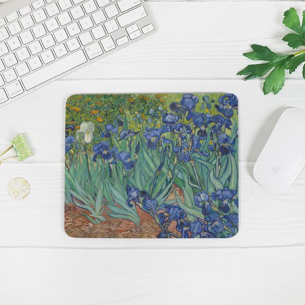 Irises (Van Gogh) Rectangular Mouse Pad - LIFESTYLE 2