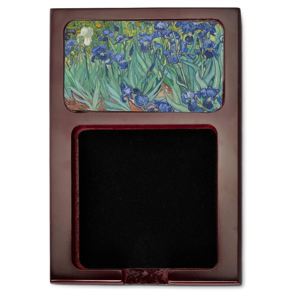 Irises (Van Gogh) Red Mahogany Sticky Note Holder - Flat