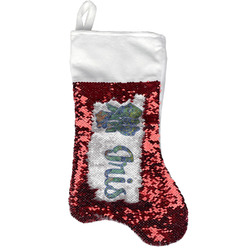 Irises (Van Gogh) Reversible Sequin Stocking - Red