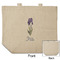 Irises (Van Gogh) Reusable Cotton Grocery Bag - Front & Back View