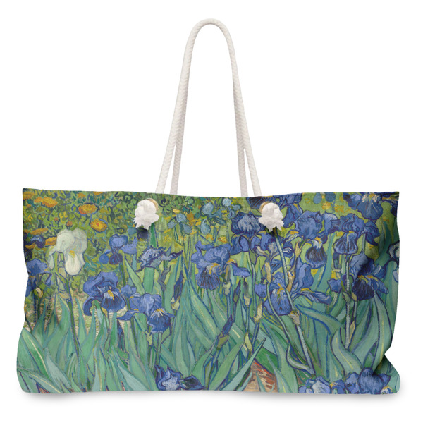Custom Irises (Van Gogh) Large Tote Bag with Rope Handles
