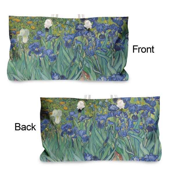 Irises (Van Gogh) Large Rope Tote - From & Back View