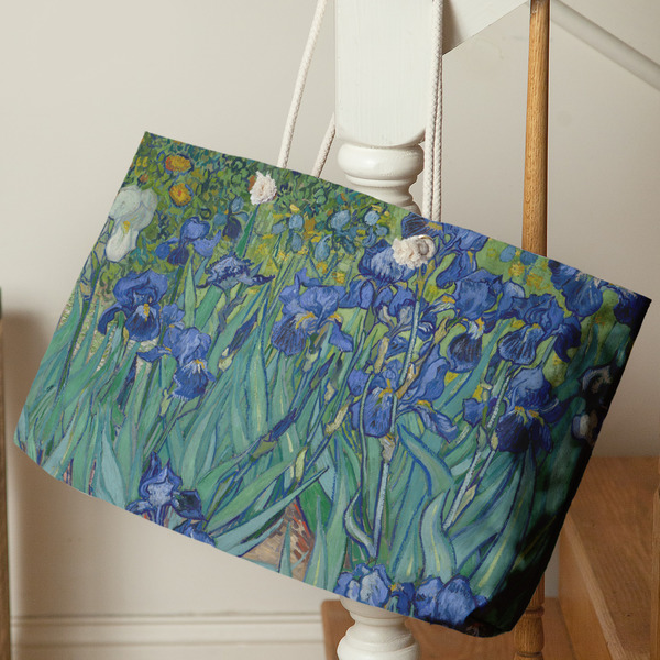 Irises (Van Gogh) Large Rope Tote - Life Style