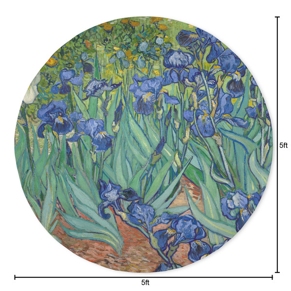 Irises (Van Gogh) Round Area Rug - Size