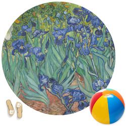 Irises (Van Gogh) Round Beach Towel