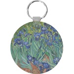 Irises (Van Gogh) Round Plastic Keychain
