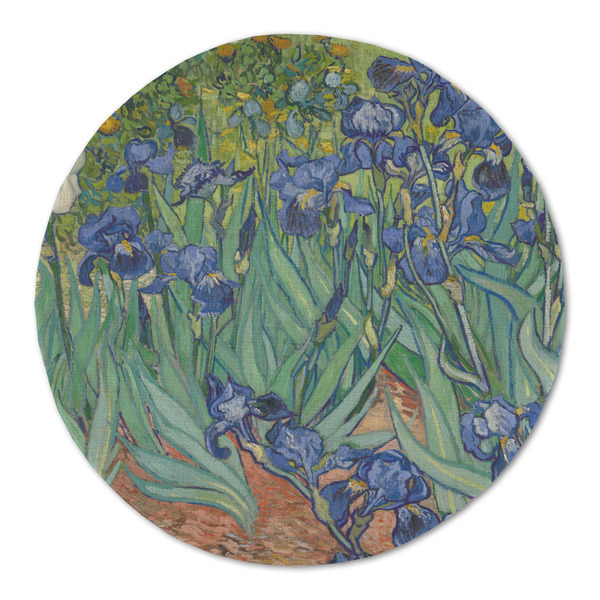 Custom Irises (Van Gogh) Round Linen Placemat - Single Sided