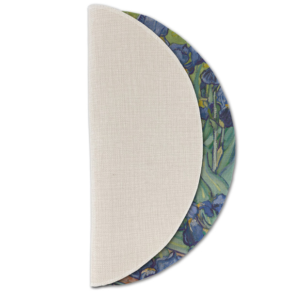 Irises (Van Gogh) Round Linen Placemats - HALF FOLDED (single sided)