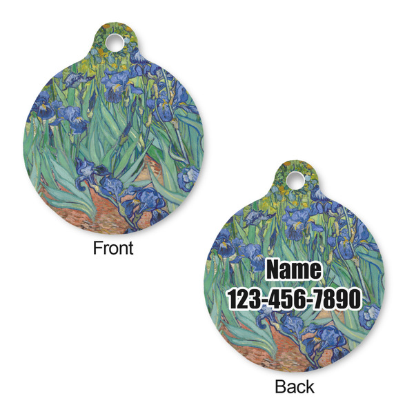 Irises (Van Gogh) Round Pet ID Tag - Large - Approval