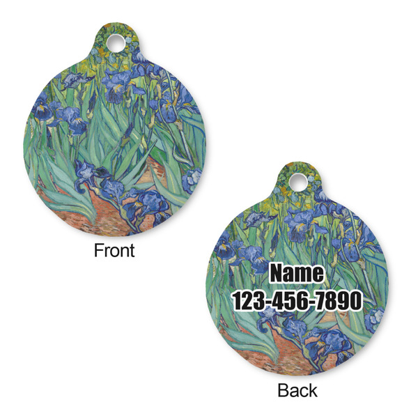 Irises (Van Gogh) Round Pet Tag - Front & Back
