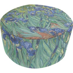 Irises (Van Gogh) Round Pouf Ottoman