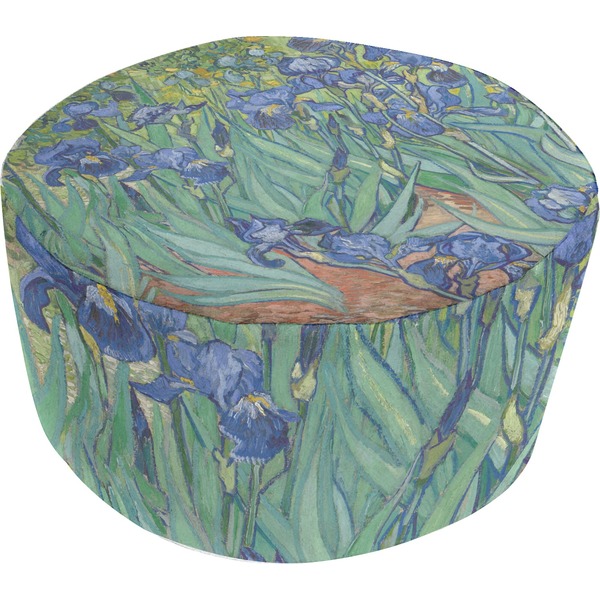 Custom Irises (Van Gogh) Round Pouf Ottoman