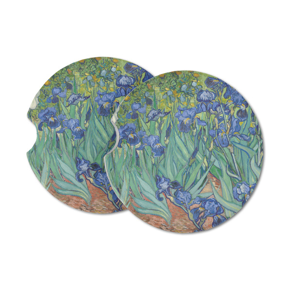 Custom Irises (Van Gogh) Sandstone Car Coasters