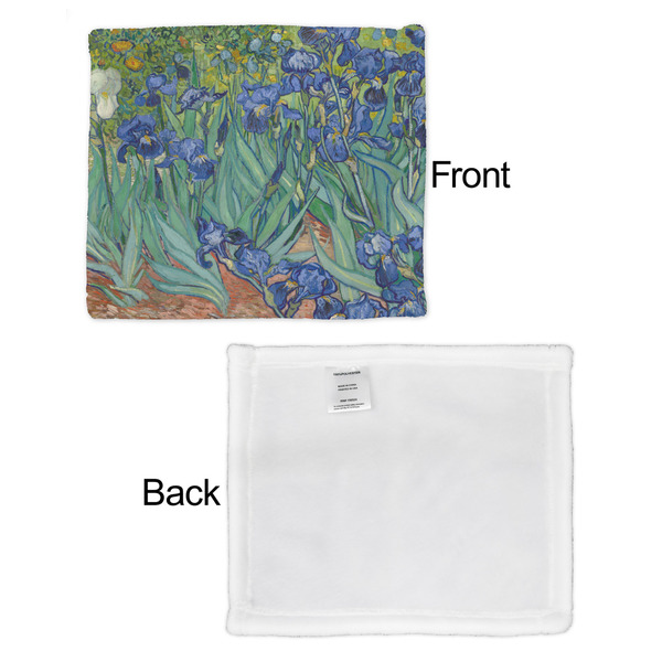Irises (Van Gogh) Security Blanket - Front & White Back View