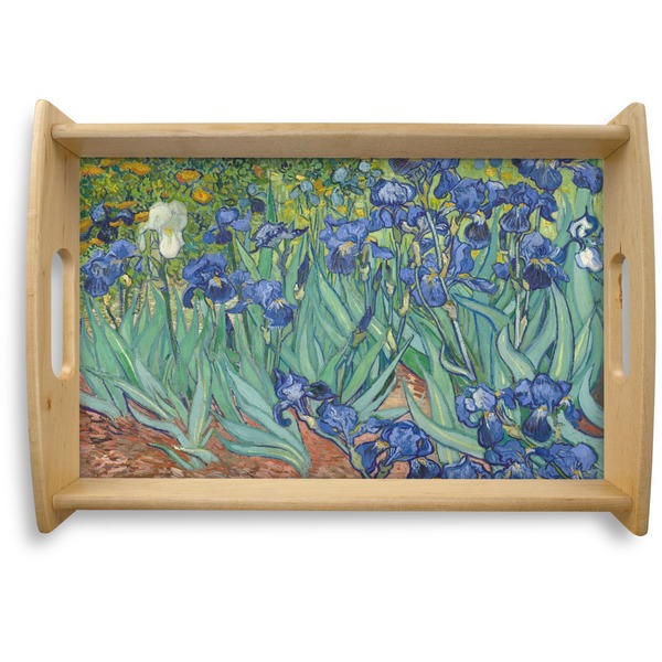 Custom Irises (Van Gogh) Natural Wooden Tray - Small