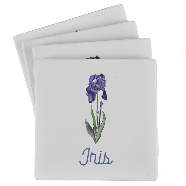 Custom Irises (Van Gogh) Absorbent Stone Coasters - Set of 4