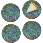 Irises (Van Gogh) Set of 4 Glass Appetizer / Dessert Plate 8"