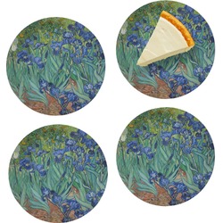 Irises (Van Gogh) Set of 4 Glass Appetizer / Dessert Plate 8"
