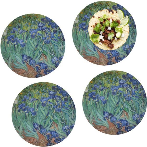 Custom Irises (Van Gogh) Set of 4 Glass Lunch / Dinner Plate 10"