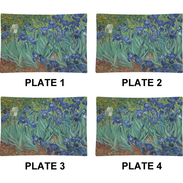Irises (Van Gogh) Set of Rectangular Appetizer / Dessert Plates (Approval)