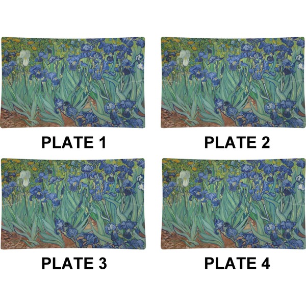 Irises (Van Gogh) Set of Rectangular Dinner Plates (Approval)