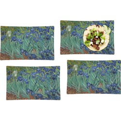 Irises (Van Gogh) Set of 4 Glass Rectangular Lunch / Dinner Plate