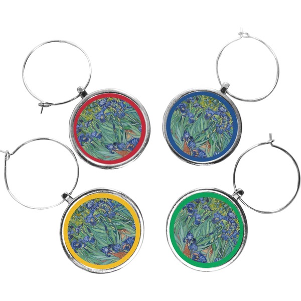 Custom Irises (Van Gogh) Wine Charms (Set of 4)
