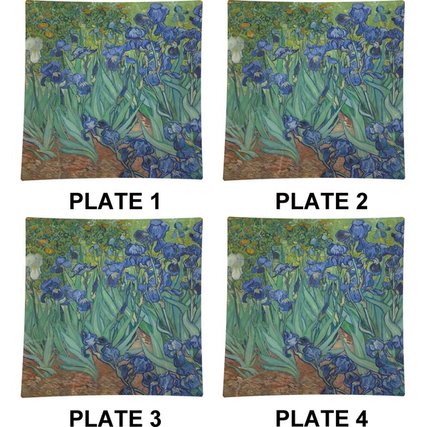 Irises (Van Gogh) Set of Square Dinner Plates (Approval)