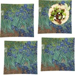 Irises (Van Gogh) Set of 4 Glass Square Lunch / Dinner Plate 9.5"