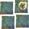 Irises (Van Gogh) Set of 4 Glass Square Lunch / Dinner Plate 9.5"