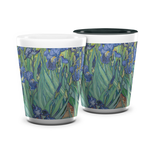 Custom Irises (Van Gogh) Ceramic Shot Glass - 1.5 oz
