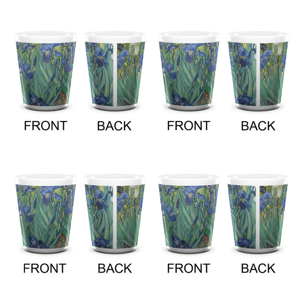 Irises (Van Gogh) Shot Glass - White - Set of 4 - APPROVAL