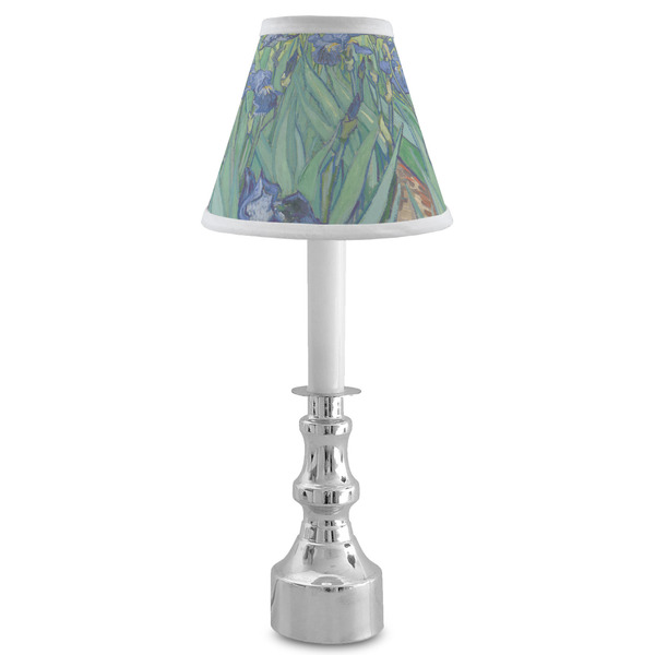Irises (Van Gogh) Small Chandelier Lamp - LIFESTYLE (on candle stick)